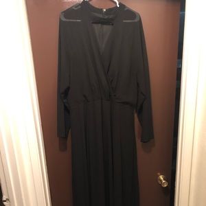 ASOS Curve black evening dress w/ front cutout 22